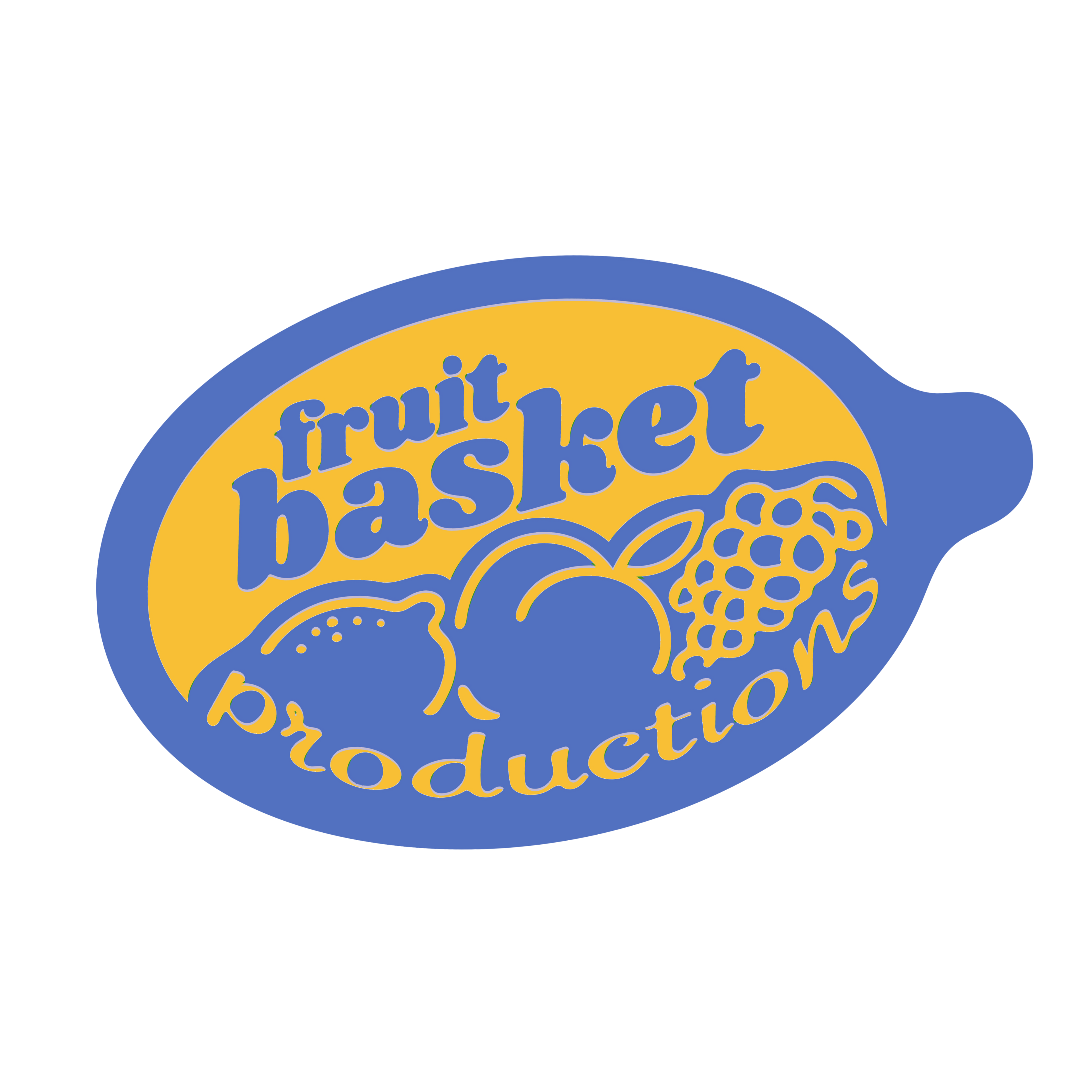 'fruit basket productions' fruit sticker - blueberry banana (1)