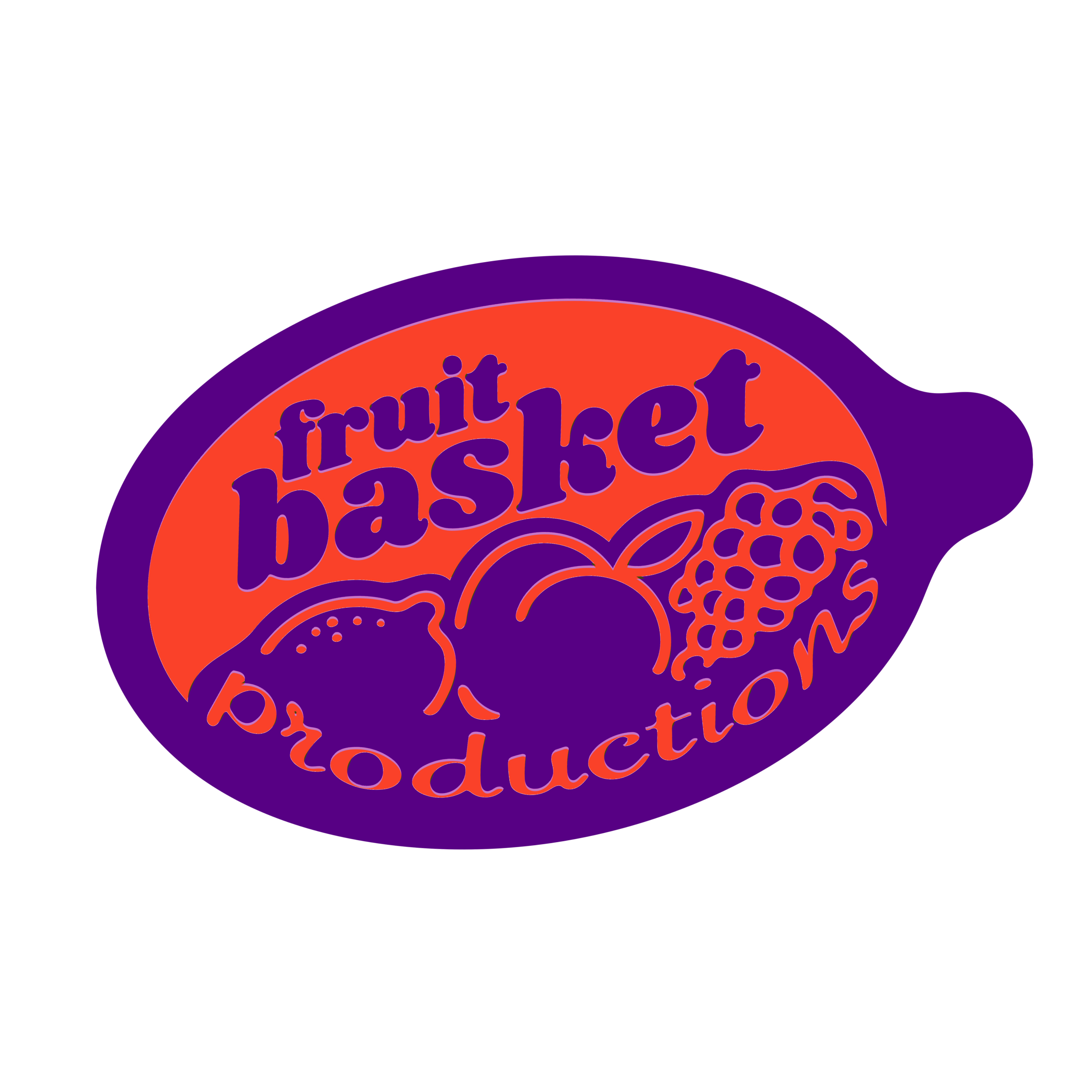 'fruit basket productions' fruit sticker - orange grape (1)