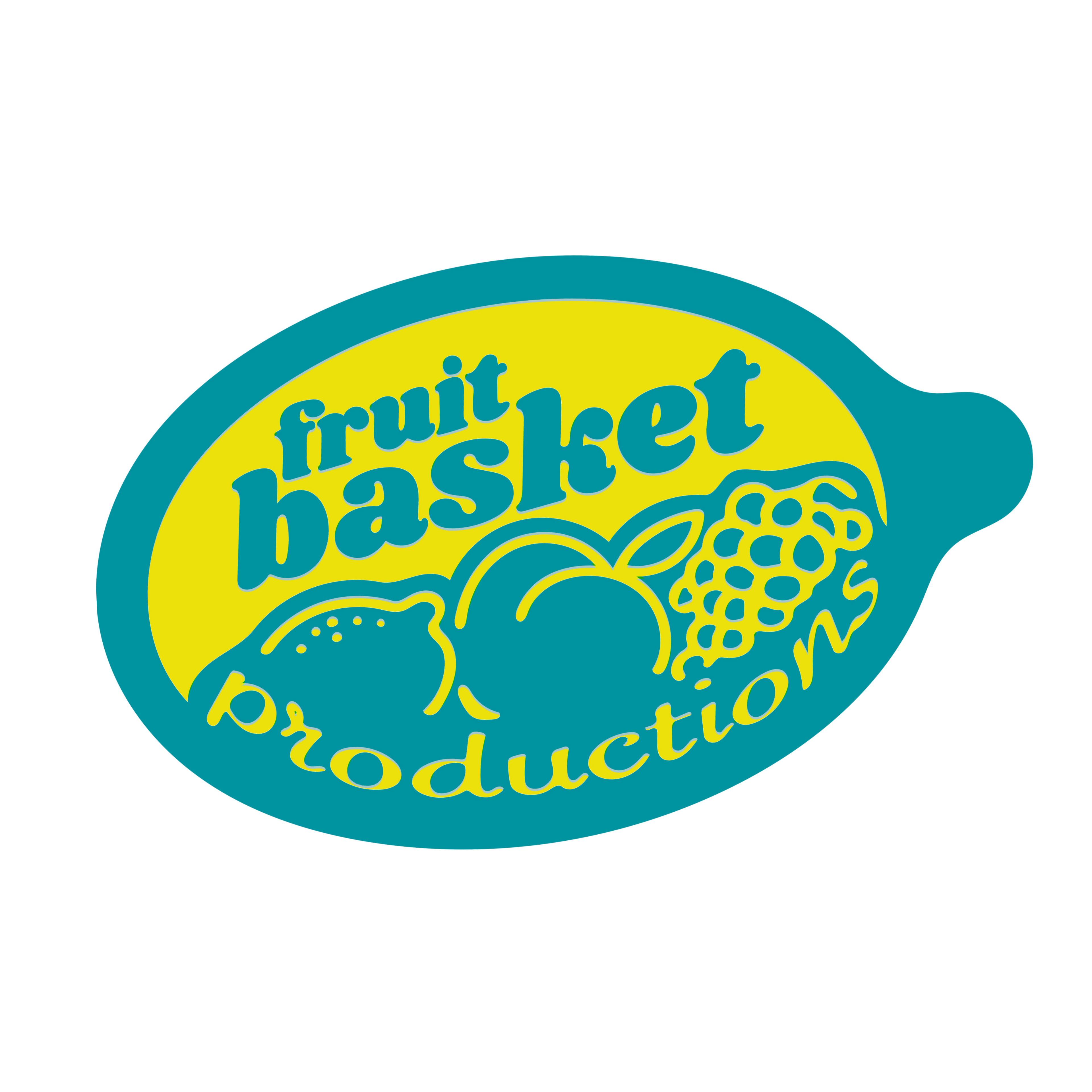 'fruit basket production' fruit sticker - teal (1)